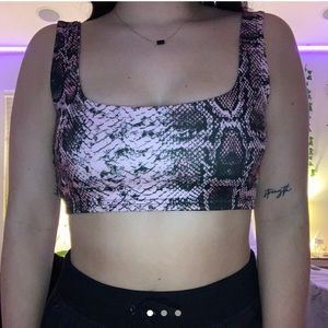 PLT Pink Snakeskin Crop Top